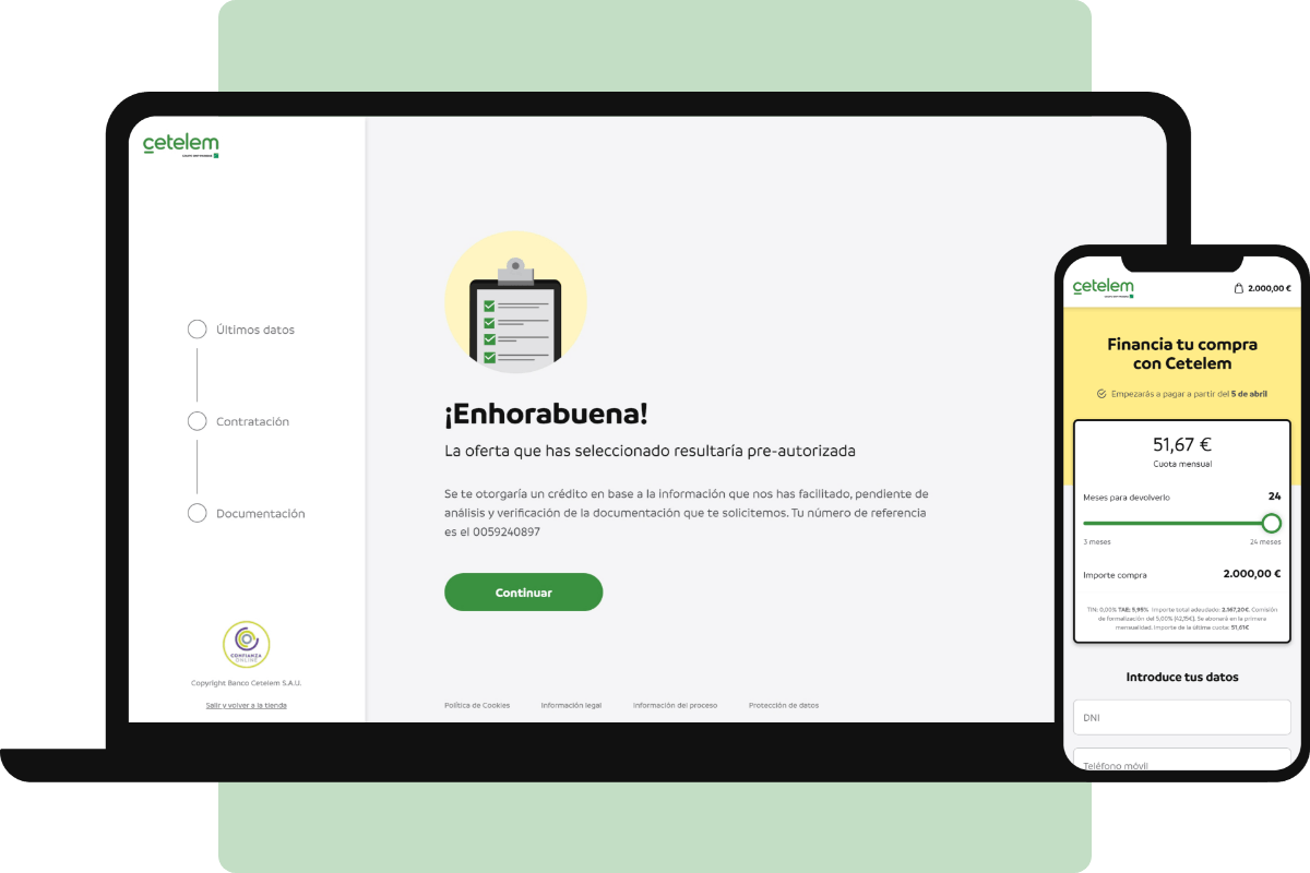 financia tu compra con Cetelem