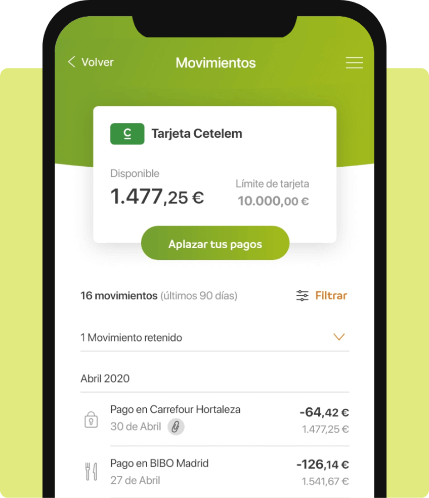 Movimientos Tarjeta Cetelem Pay